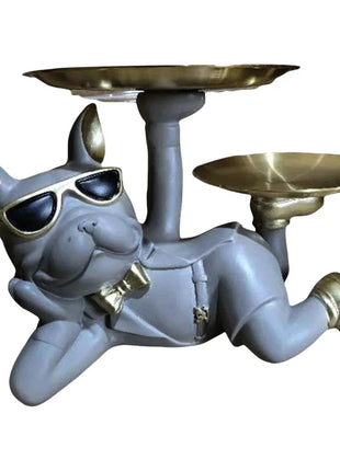 Sculpture Tray with Bulldog Key Holder Dazzling Bag Store