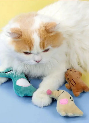 Pet Molar Bite toy Cartoon Stuffed Animal Cute Plush Cat Chew Toy Interactive Pets Toys For Cat YimoPet Store
