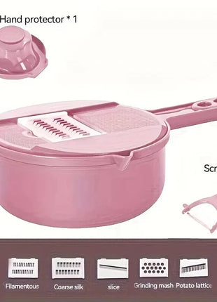 12-In-1 Multi-Functional Vegetable Chopper Carrots Potatoes Manually Cut Shred Slicer Radish Grater Kitchen Tools Vegetable Cutter For Hotel/Commercial Clear Live Store