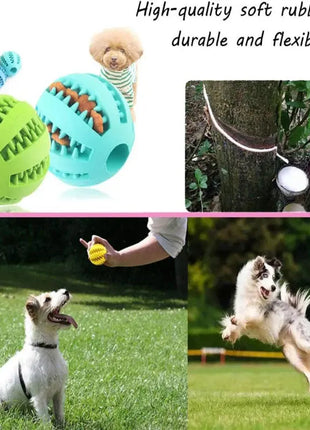 Dog Toy Ball Interactive Rubber Balls Puppy Chewing Toys Pet Tooth Cleaning Ball Cats Pets Food Treat Feeder Silicone Balls Toy Dropshipman