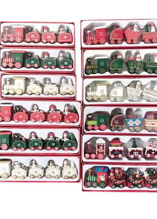 Christmas Wood Train Decoration,Christmas Ornaments With Moving Train,Home Noel,Happy New Year 2025 Gifts Party Wonders Store