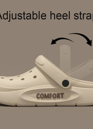 Women's Men's Slippers Summer Anti-Slip Couple Hollow Covered Toe Indoor Outdoor Casual Thick Bottom Sandals for Home Adults