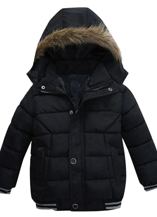 2025 Winter Children Warm Clothing Boys Down Jacket Baby Polyester Fiber Hooded Coat Thicken Outerwear Kids Solid Color Parka Shop1103725985 Store