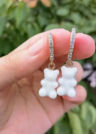 Cartoon Bear Pendant Zircon Earrings Niche Design All-Match Earrings Graceful and Fashionable Wholesale and Retail Shop1100214136 Store
