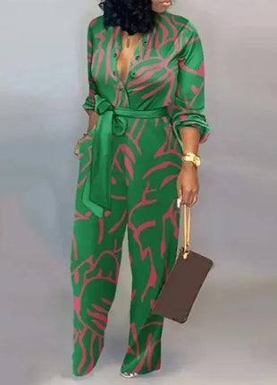 Elegant  Jumpsuit Women Fashion Deep V-neck One Piece Overalls Casual Jumpsuits Streetwear Ms Chuh 02 Store