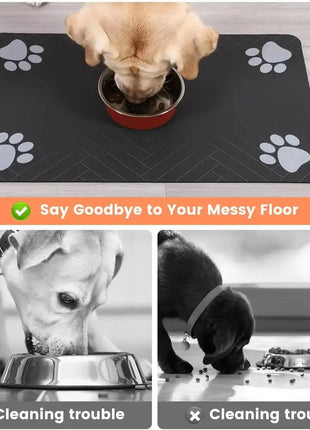 Absorbent Pet Feeding Mat S/M/L – Waterproof Placemat for Dogs & Cats, Quick-Dry Food & Water Bowl Mat with Non-Slip Rubber Backing Shop1104797378 Store