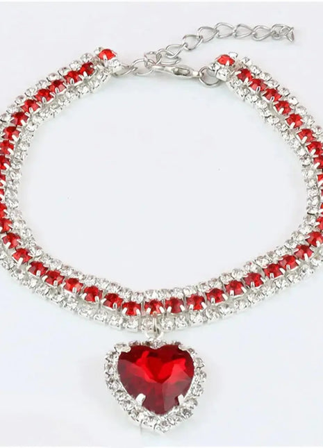 Cat Rhinestone Diamante Collar Necklace for Kitten Cute Bling Pet Accessories for Cat Puppy Doggy Crystal Pendant Diamond Collar Worldwide Pets Store