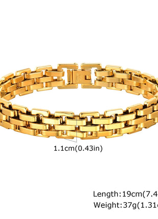 Gents Bracelet for Men Two Tone Stainless Steel Bracelets mprainbow Official Store