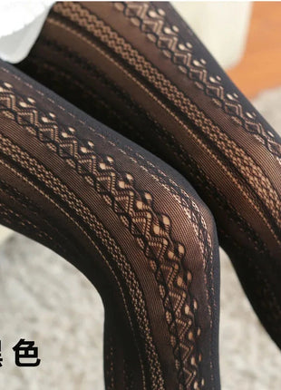 Autumn Lace Tights - Hollow White Pattern ICCLEK Girl lingerie Store