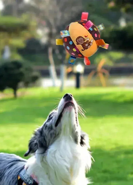 Interactive Ball Dog Toy with Built Bite Resistant Plush Handle Decompress Training for Aggressive Chewers Fun Pet Supplies Dropshipman