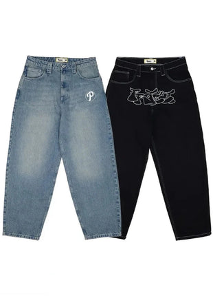 Baggy Graffiti Embroidered Jeans INS Clothing Store