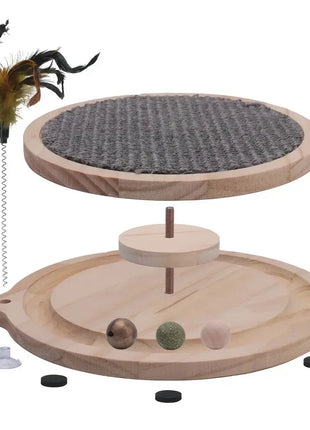 Cat Scratcher Cat Natural Sisal Scratching Pad Kitten Interactive Toy with Ball Track Ball for Chasing Hunting Mental Physical Dropshipman