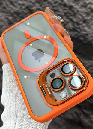 Luxury Magnetic Shockproof Phone Case For iPhone 16 17 15 14 13 12 11 Pro Max Funda For Magsafe Stand Glass Lens Protector Cover TAOYUNXI 3C Products Store