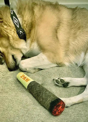 Funny Interactive Dog Toys - Cigar Design Plush Squeaky Pet Toys Grinding Teeth Creative Chew Toy For Small Medium Dog JoyLife Store