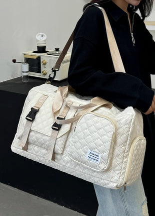 Durable Nylon Travel Duffle Bag, Portable Sports Gym Bag for Overnight Trips Shoulder Duffel Training Bag, Spacious Argyle