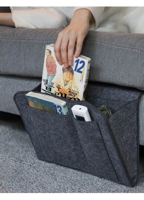Storage Hang Bag Felt Dormitory Bed Sofa Bedroom Carpet Store Content For CD Magazines, Stationery Pad Mobile Phones Sundries