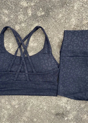 2 Piece Cross Back Bra Top High Waist Shor Shop1104290027 Store