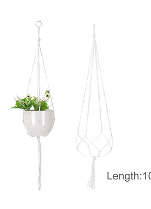 Hanging Plant Handmade Macrame Plant Hanger Flower Pot Planter Hanger Wall Decor Courtyard Garden Hanging Planter Hanging Basket FENGRISE Microstar Store