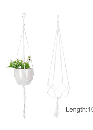 Hanging Plant Handmade Macrame Plant Hanger Flower Pot Planter Hanger Wall Decor Courtyard Garden Hanging Planter Hanging Basket FENGRISE Microstar Store