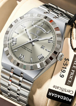 POEDAGAR Classic Lux® – Men’s Stainless Steel Watch POEDAGAR Watch Store