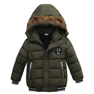 2025 Winter Children Warm Clothing Boys Down Jacket Baby Polyester Fiber Hooded Coat Thicken Outerwear Kids Solid Color Parka Shop1103725985 Store