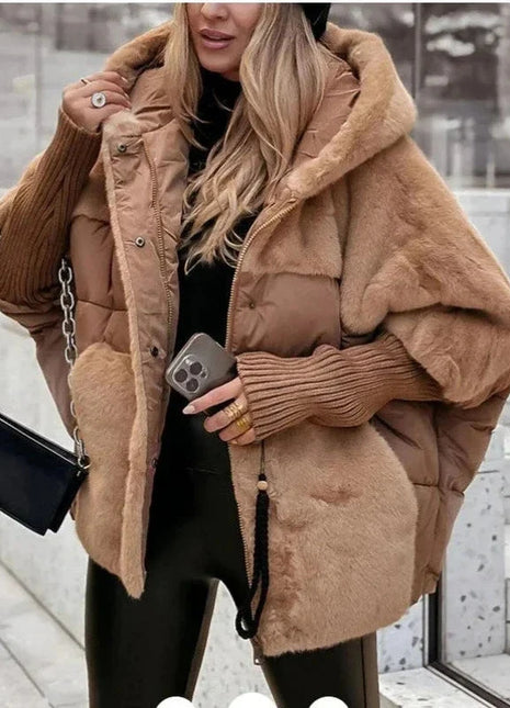 Autumn Winter Women Hooded Patchwork Warm Cotton Coat 2025 New Women Cotton Padded Jacket Oversize Outerwear Women Parka Coat Shop1104747321 Store