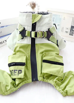 Dog Winter Clothes Autumn Winter Thickened 3-in-1 Waterproof Dog Cotton Coat - Four-legged Warm Pet Jacket For Small D Dropshipman