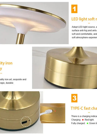 مصباح ليلي قابل لإعادة الشحن محمول يعمل باللمس Stone's Store