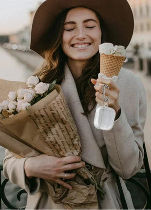 Bling Glitter Soft TPU Earphone Case with Keychain for Airpods Pro 2 2022 2nd Generation Air Pods 3 1 3rd Gen Cover Accessories PfotenSpaß