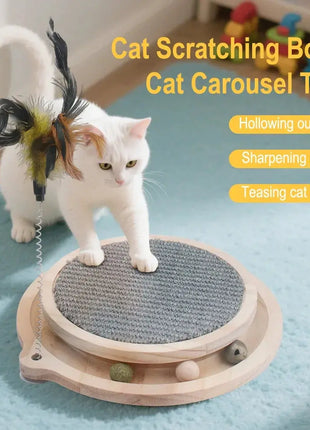 Cat Scratcher Cat Natural Sisal Scratching Pad Kitten Interactive Toy with Ball Track Ball for Chasing Hunting Mental Physical Dropshipman