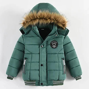 2025 Winter Children Warm Clothing Boys Down Jacket Baby Polyester Fiber Hooded Coat Thicken Outerwear Kids Solid Color Parka Shop1103725985 Store