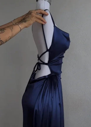 2024 Europe and the United States explosive new cross-border dress summer senior sense Y2K sexy halter Spice Girl dress Shop1103469481 Store