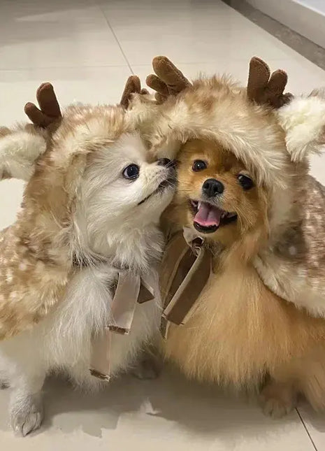 Pet Cat Dog Christmas Costume Cosplay Elk Cloak Dog Costumes for Small Dogs Cute Cat Clothes Dropshipman