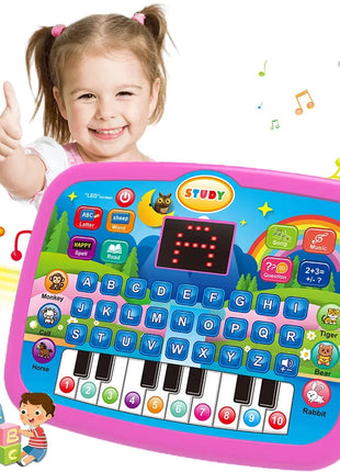 Kids’ Education Tablet Toy, Age 3+ Literacy Math Music Learning, Doubles as Electronic Keyboard, Birthday Christmas Gift TOYMAX Store