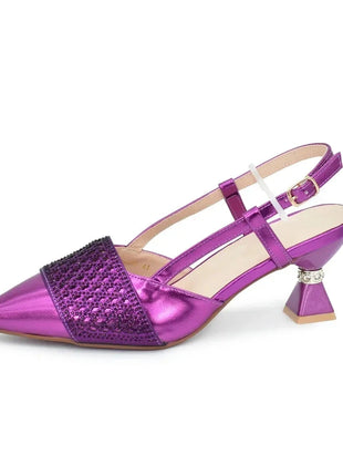 New Design Nigerian Wedding Matching Shoe and Bag Decorated with Rhinestone Wedding Shoes and Bags Set for Women Italian 2025 Italian trend store