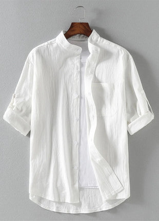 Men's Stand Collar Shirt – Mid-Length Sleeves Lincici Store