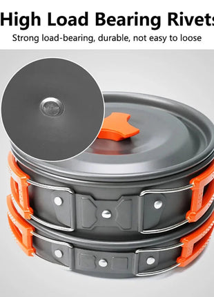 Camping Cooking Set - Outdoor Cookware & Picnic Tableware | Non-Stick Pots & Teapot Stone's Store
