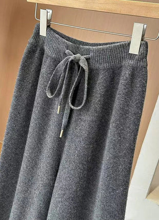 Bxoxo Autumn Casual Wide Leg Pants for Women High Waist Drawstring Soft Warm All Match Pants Korean Solid Simple Straight Trousers New Suli Store