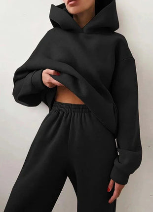 Plus Size Fashionable Long Sleeve Sweatshirt And Pants Set Autumn Winter Women's Casual Wear Two Piece Suit Comfortable plus ... Oyao Store