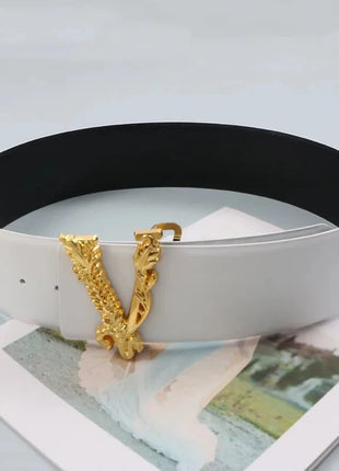 Wide V-Shaped Gold Waist Belt – Chic & Versatile Fashion Accessory™ Romance Jewelry Store