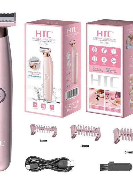 HTC Men's Electric Groin Hair Trimmer Pubic Hair Trimmer Body Grooming Clipper for Men Bikini Epilator Rechargeable Shaver Razor Stone's Store