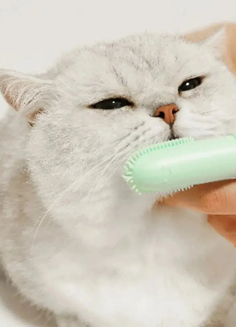 Dog Super Soft Double Finger Toothbrush Pet Teeth Clean Bad Breath Care TPR Tooth Brush Clean Tool Dog Toothbrush Accessories Dropshipman