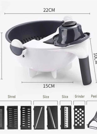 12-In-1 Multi-Functional Vegetable Chopper Carrots Potatoes Manually Cut Shred Slicer Radish Grater Kitchen Tools Vegetable Cutter For Hotel/Commercial Clear Live Store