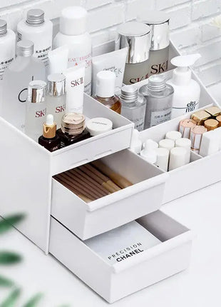 1pc White New Drawer Makeup Storage Box Dormitory Finishing Plastic Shelf Cosmetics Skin Care Dressing Table Desktop Shop1103807091 Store