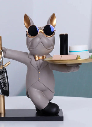 Sculpture Tray with Bulldog Key Holder Dazzling Bag Store