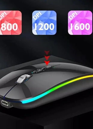 Dual Mode Bluetooth 2.4G Wireless Mouse One-Click Desktop Function Type-C Rechargeable Silent Backlight Mice for Laptop PC New Stone's Store