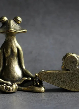 Retro Copperware Incense Socket Zen Frog Ornaments Solid Pure Copper Frog Tea Pet Incense Holder Ornaments FX Trade Market Store