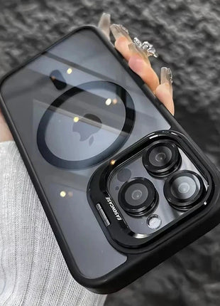 Luxury Magnetic Shockproof Phone Case For iPhone 16 17 15 14 13 12 11 Pro Max Funda For Magsafe Stand Glass Lens Protector Cover TAOYUNXI 3C Products Store