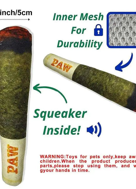Funny Interactive Dog Toys - Cigar Design Plush Squeaky Pet Toys Grinding Teeth Creative Chew Toy For Small Medium Dog JoyLife Store