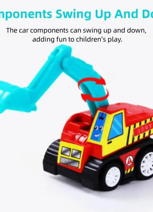 6/12Pcs Mini Inertial Pull Back Engineering Car Set Child Kids Cartoon Toys Birthday Gift Action Time Store